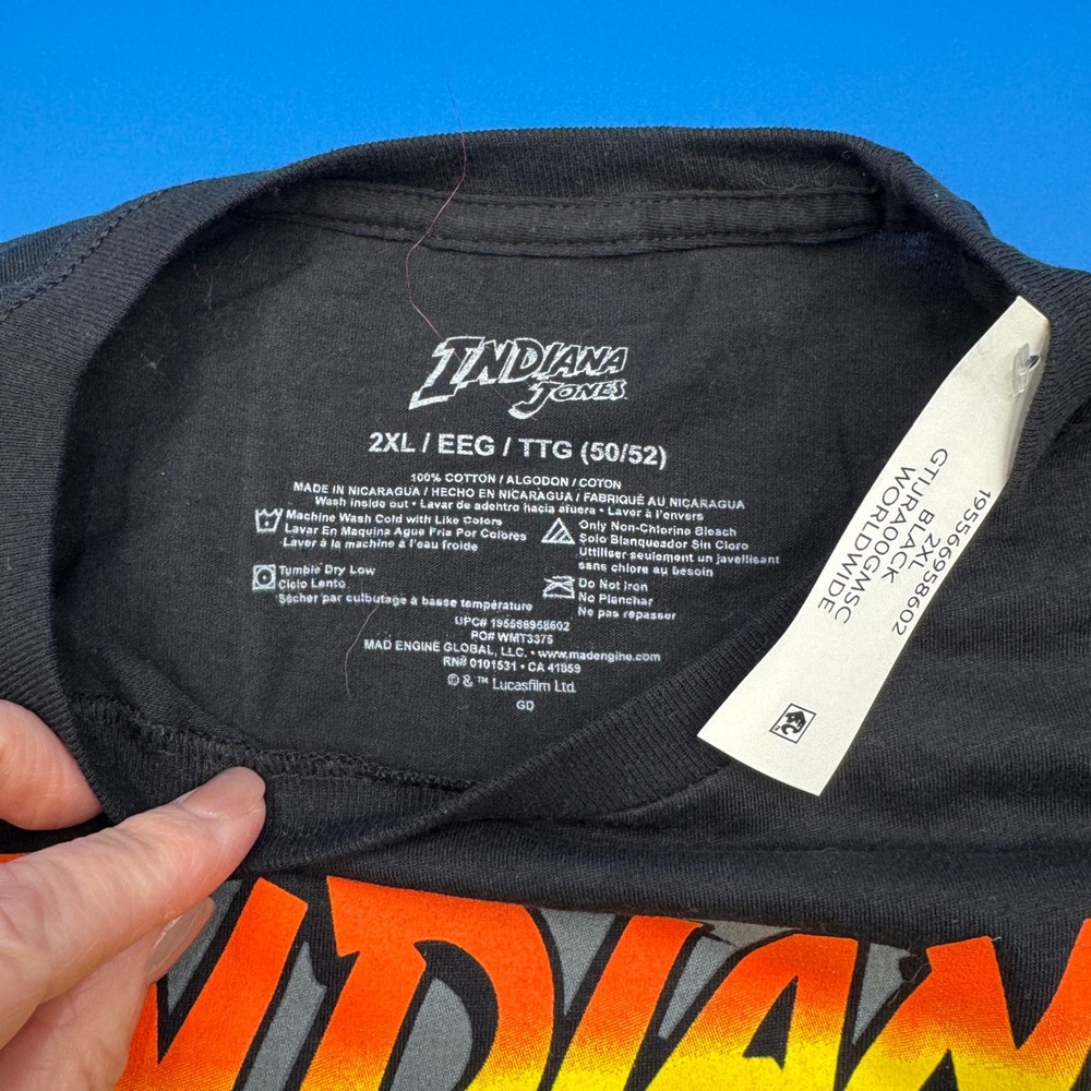 Indiana Jones 1969 Worldwide Expeditions Black Graphic T Shirt Men's XXL‎ - Picture 3 of 3